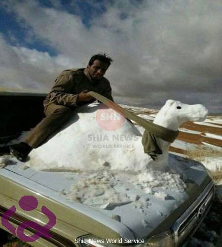 تصاویر/ سعودی‌ها اینگونه به استقبال برف رفتند