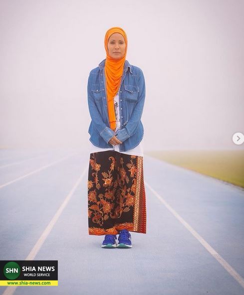 تصویر همسر محجبه هنرپیشه آمریکایی در ماه رمضان