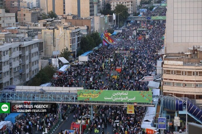 تصاویر هوایی از جمعیت حاضر در جشن روز غدیر