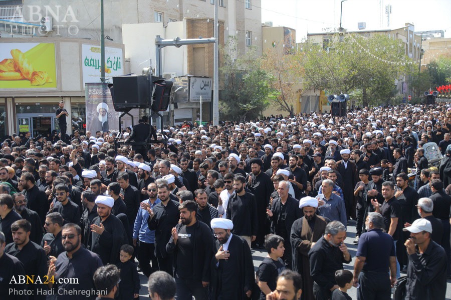 دسته عزاداری آیت‌الله وحید خراسانی در روز شهادت امام حسن عسکری(ع)