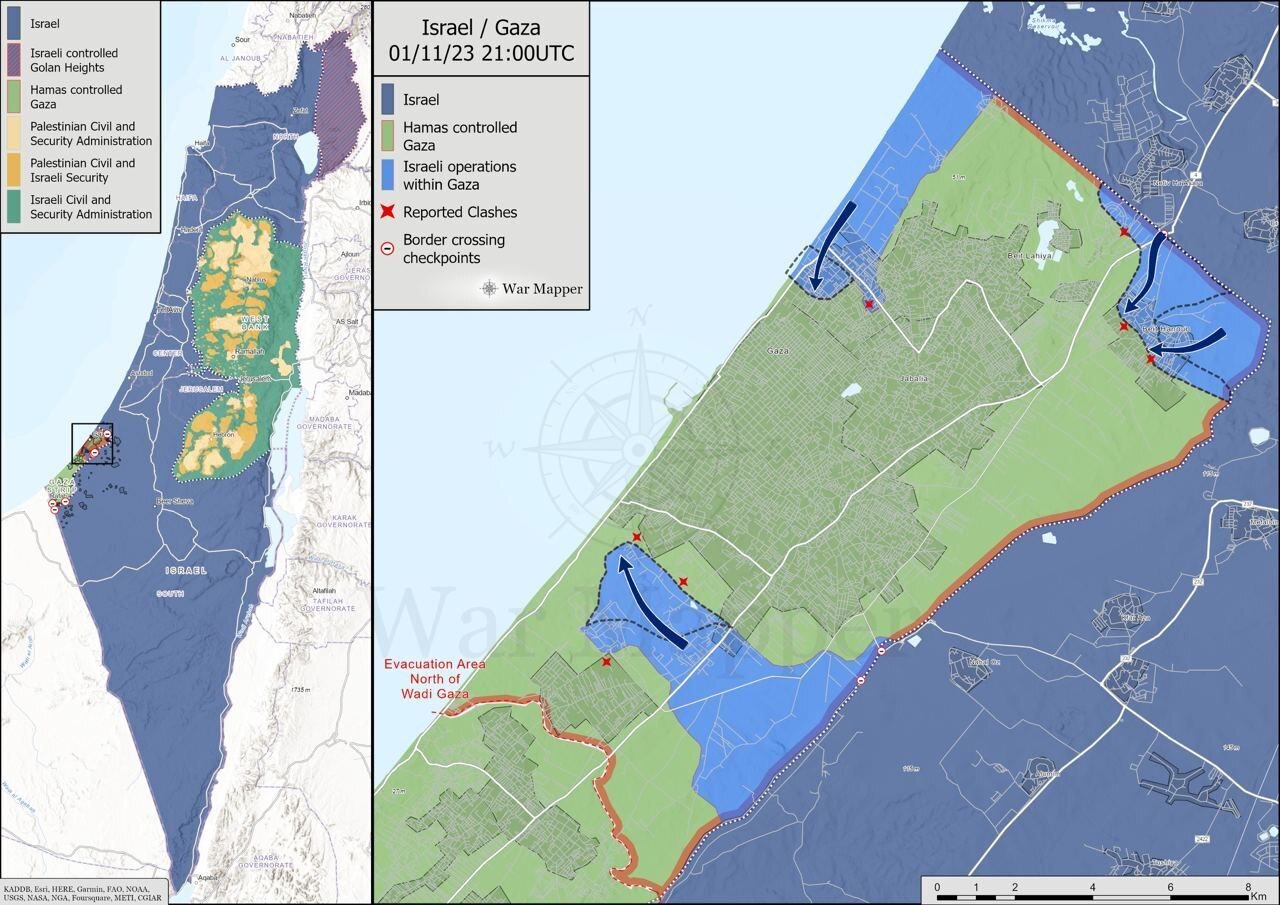تصویر/ میزان نفوذ ارتش اسرائیل در خاک غزه