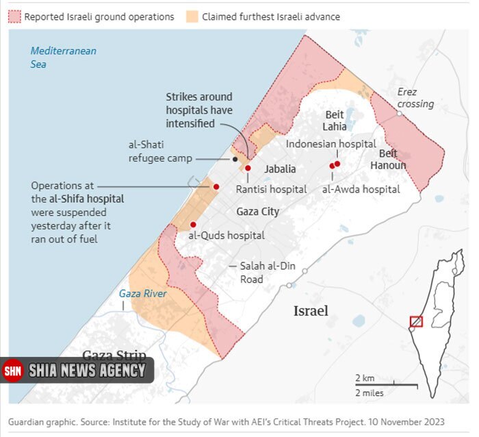 نقشه | وضعیت اخیر غزه
