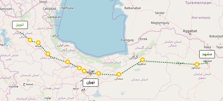 طولانی ترین مسیر ریلی ایران کدام است؟