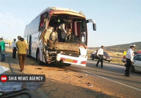 حادثه واژگونی اتوبوس در اتوبان قزوین