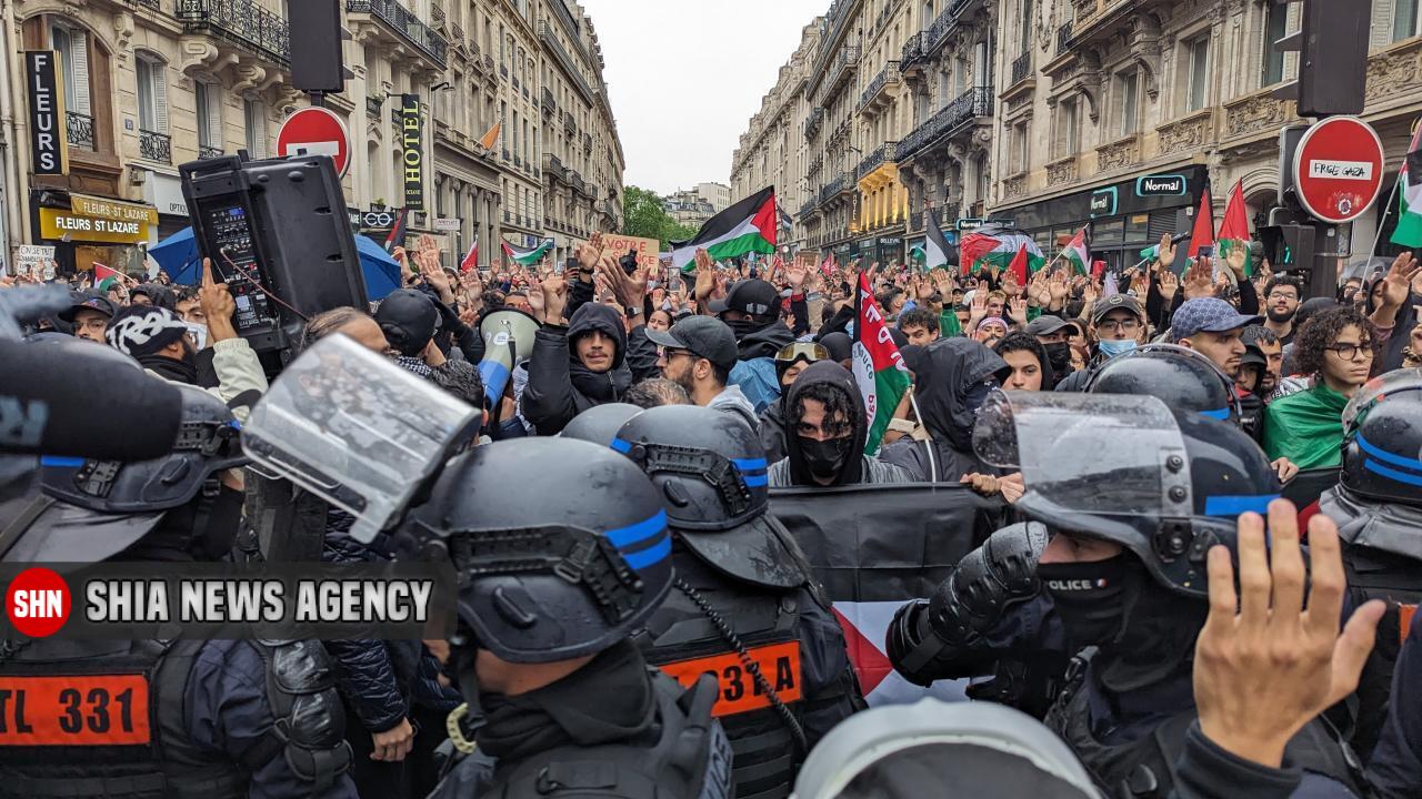 تصاویر | تظاهرات مردم پاریس در اعتراض به نسل‌کشی در غزه