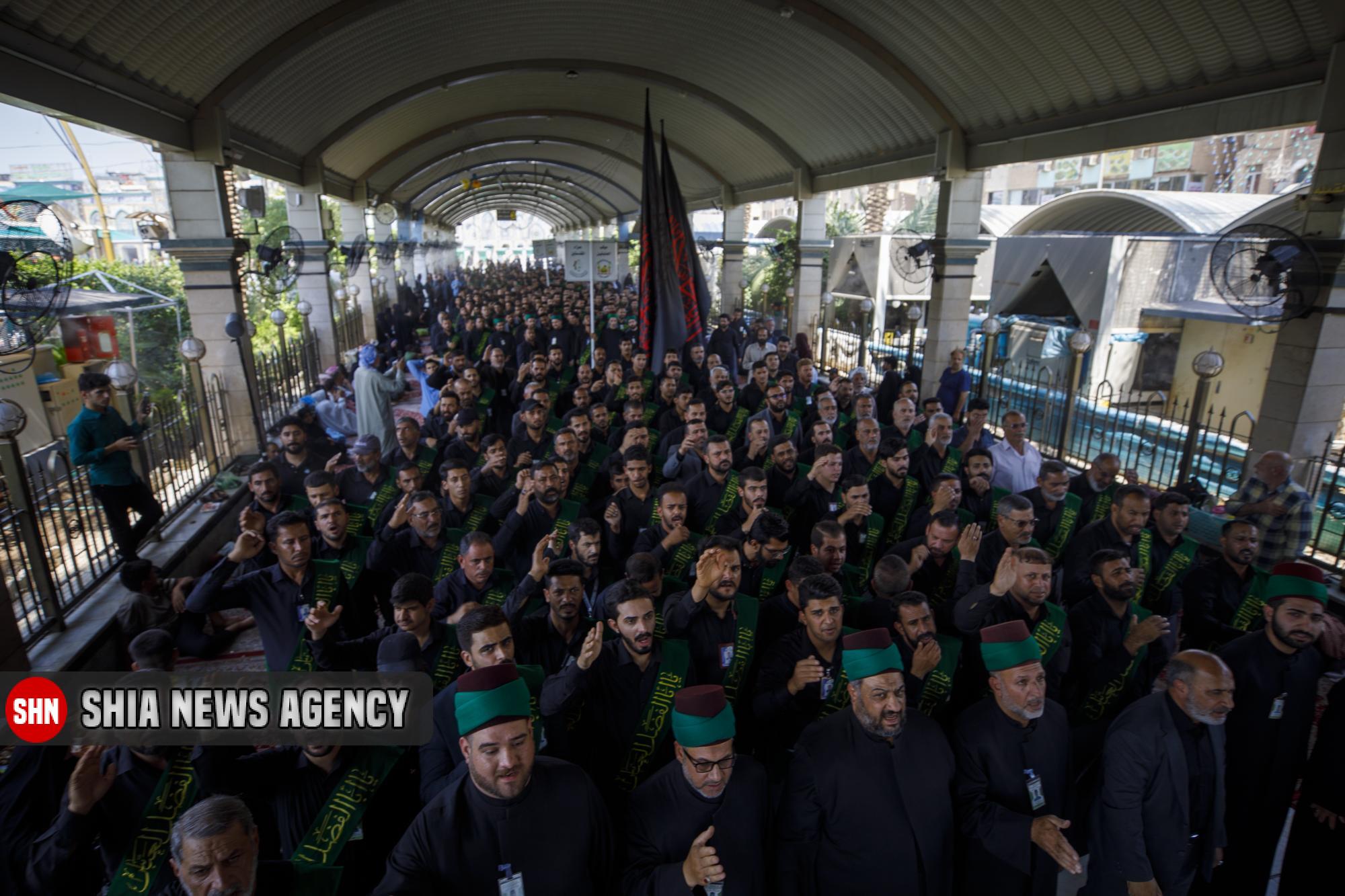 تصاویر | دسته عزاداری خادمان حرمین کربلا در سالروز شهادت امام محمد باقر(ع)